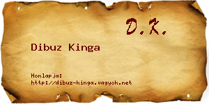 Dibuz Kinga névjegykártya